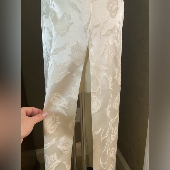 Classic Brocade Chinese Cheongsam/ Qipao Dress with Tulip Prints Ankle Length - Picture 9 of 10